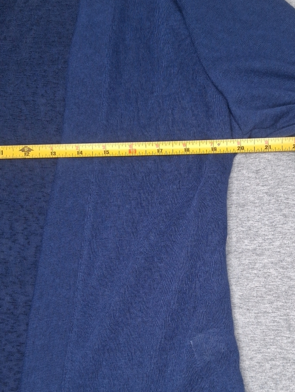 Notations Half Sleeve Navy Open Front Cardigan Lightweight Transitional Petite L - Picture 4 of 13